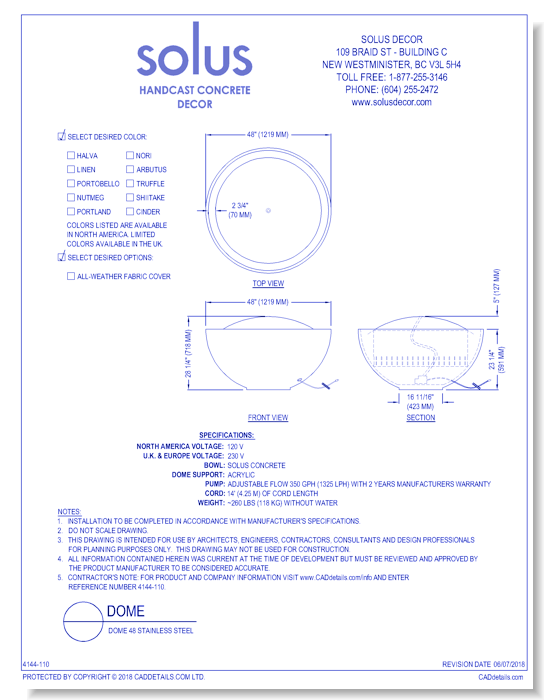 Dome 48 - Stainless Steel