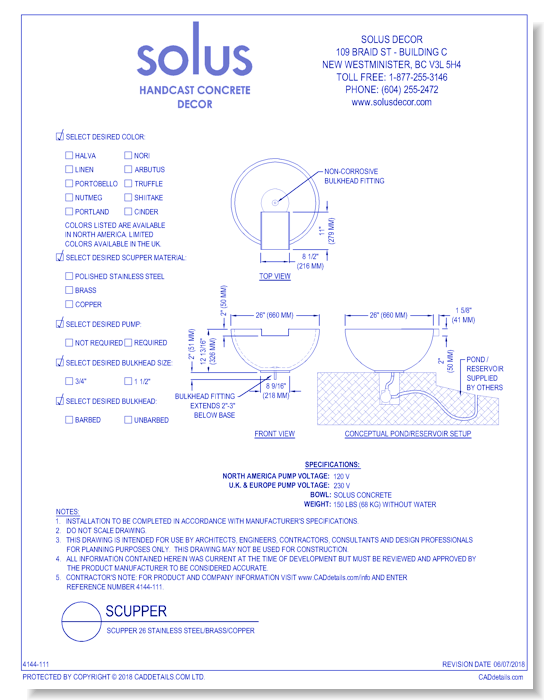 Scupper 26 - Stainless Steel/Brass