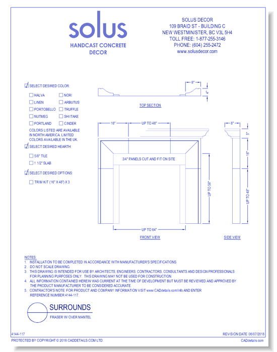 Fraser w/ Over Mantel Fire Surround