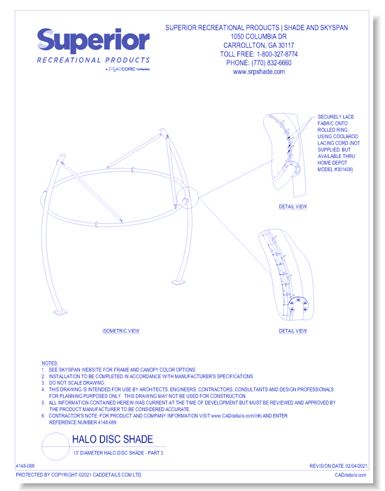 15' Diameter Halo Disc Shade - Part 3