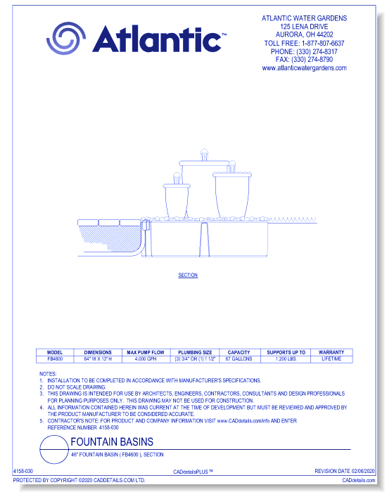 46" Fountain Basin ( FB4600 ), Section