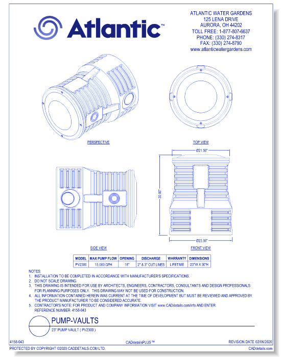23” Pump Vault ( PV2300 )