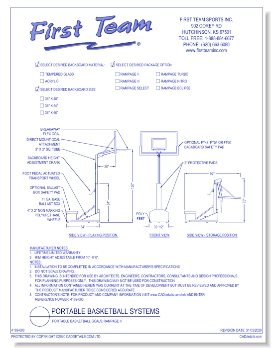 Portable Basketball Goals: Rampage III