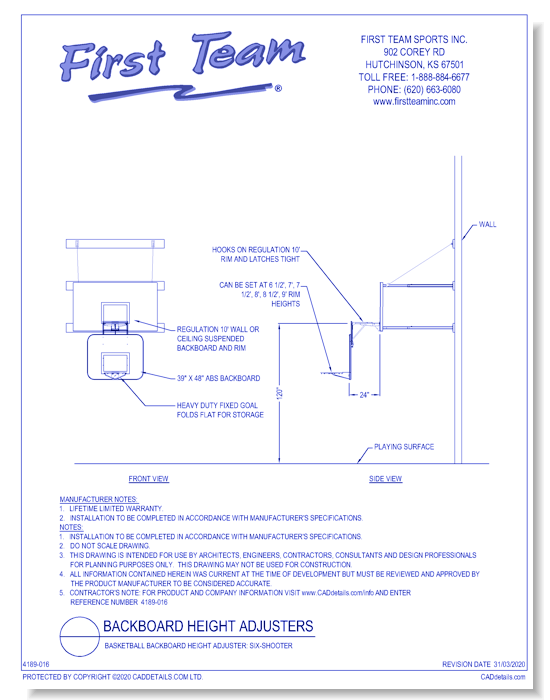 Basketball Backboard Height Adjuster: Six-Shooter