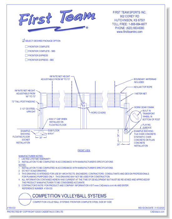 Competition Volleyball Systems: Frontier Complete Steel Side by Side