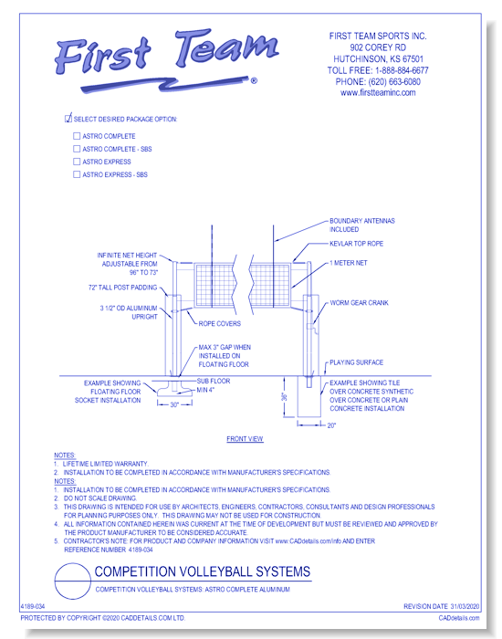 Competition Volleyball Systems: Astro Complete Aluminum