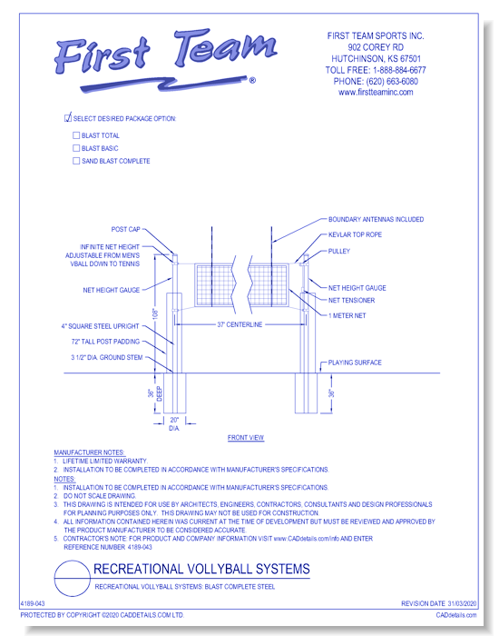 Recreational Volleyball Systems: Blast Complete Steel