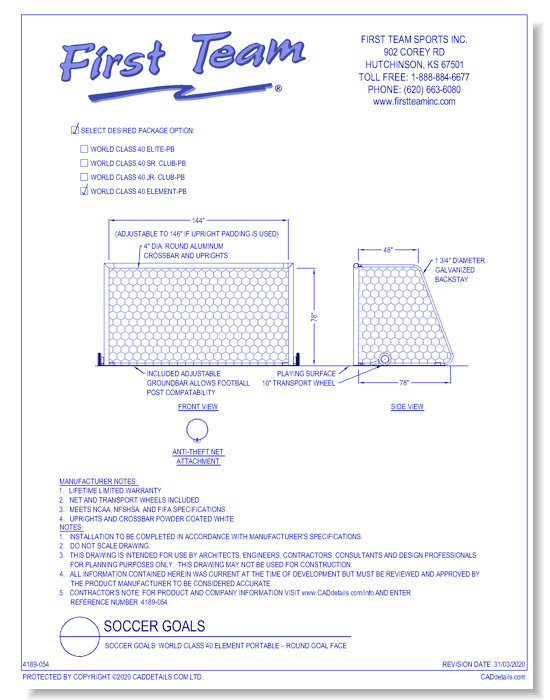 Soccer Goals: World Class 40 Element Portable – Round Goal Face