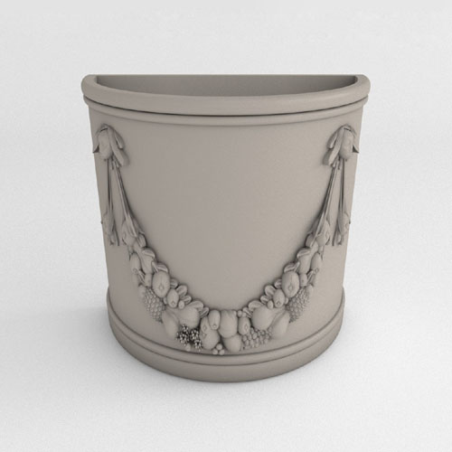 CAD Drawings TerraCast® Products Half Round Garland Planter