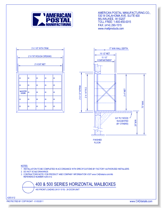 400 Front loading (N1011019) - 24 Door Unit