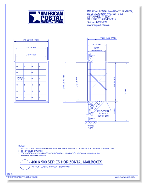 400 Front Loading (N1011007) - 23 Door Unit