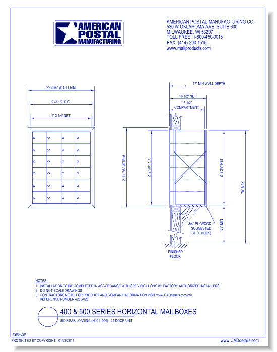 500 Rear Loading (N1011004) - 24 Door Unit