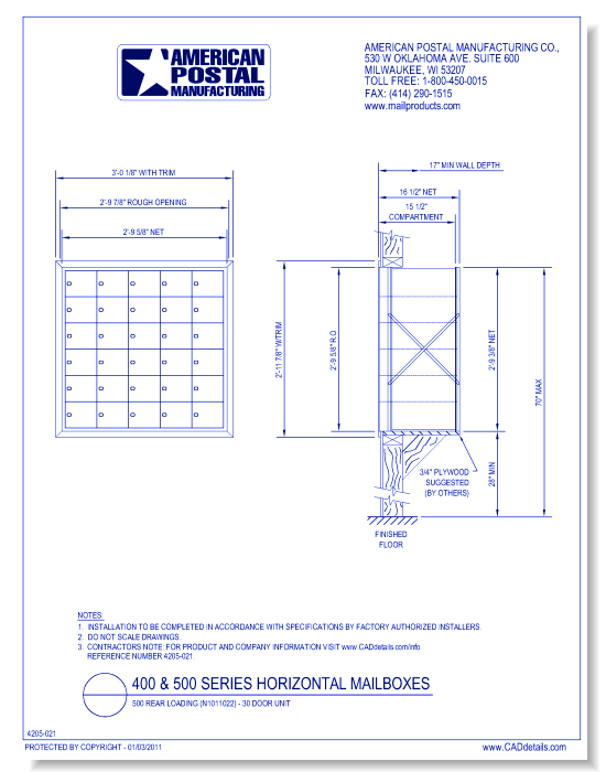 500 Rear Loading (N1011022) - 30 Door Unit