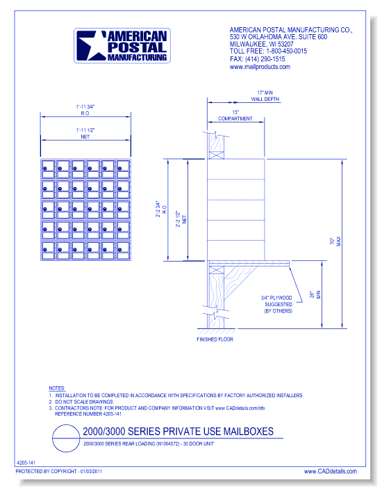 2000/3000 Series Rear Loading (N1004572) - 30 Door Unit