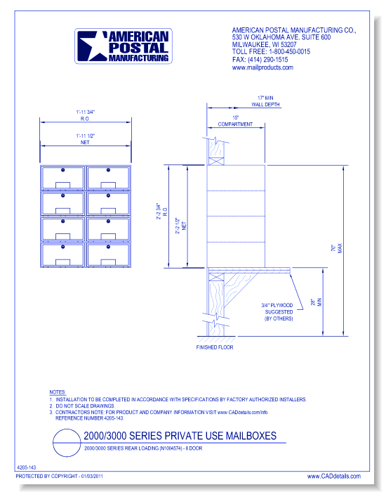 2000/3000 Series Rear Loading (N1004574) - 8 Door Unit
