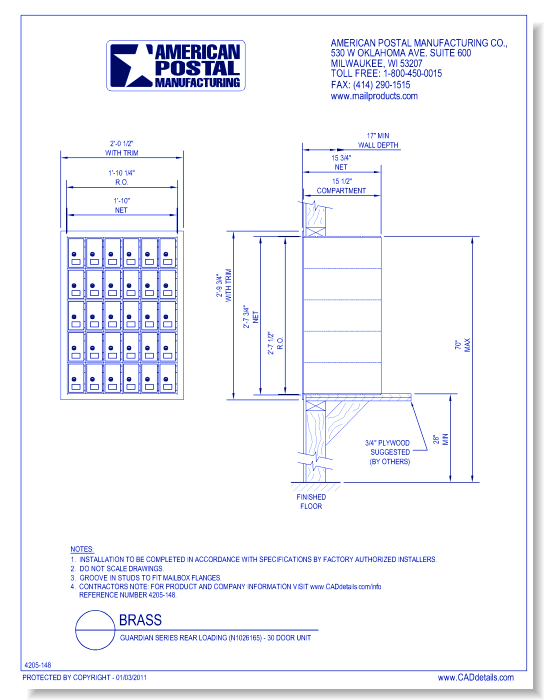 Guardian Series Rear Loading (N1026165) - 30 Door Unit