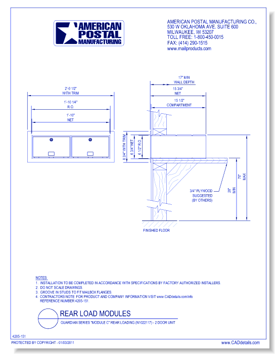 Guardian Series "Module C" Rear Loading (N1022117) - 2 Door Unit