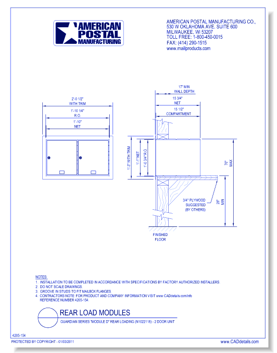 Guardian Series "Module D" Rear Loading (N1022118) - 2 Door Unit