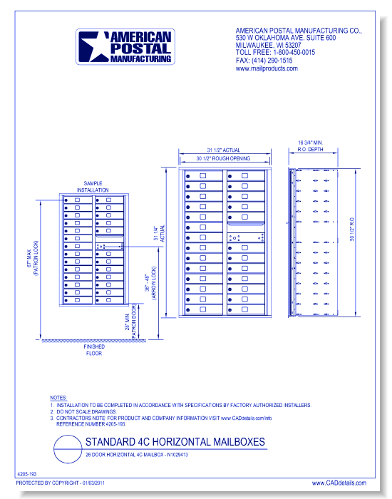 26 Door Horizontal 4C Mailbox – N1029413