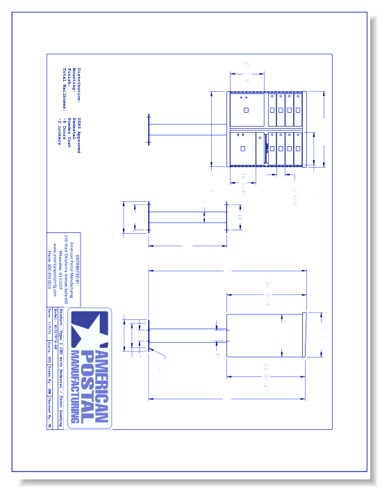 Type I CBU, no Pedestal:  Front Loading (N1027874) - 8 Doors w/ 2 Lockers