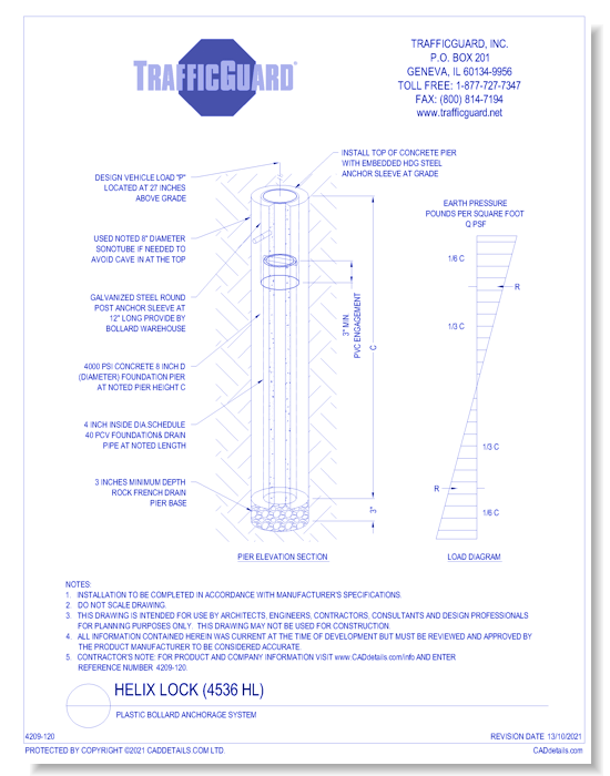 HDPE Helix Lock (4536 HL): Plastic Bollard Anchorage System