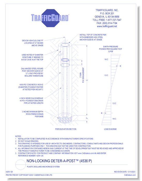 HDPE Non-Locking Deter-A-Post™ (4536 P): Plastic Bollard Anchorage System