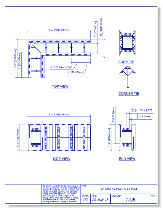 6" 90-Degree Corner Form