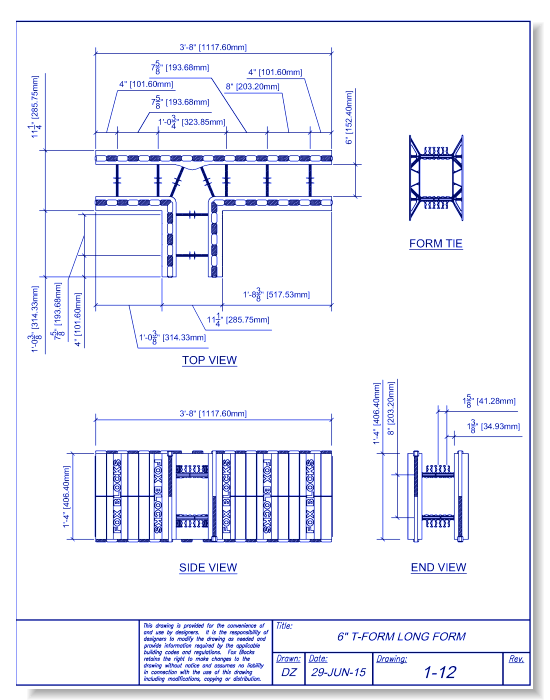 6" T-Form Long Form