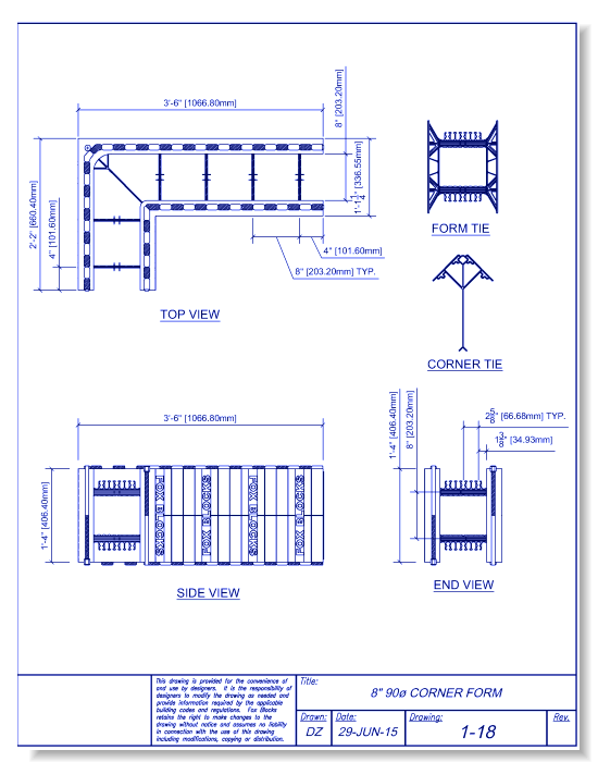 8" 90-Degree Corner Form