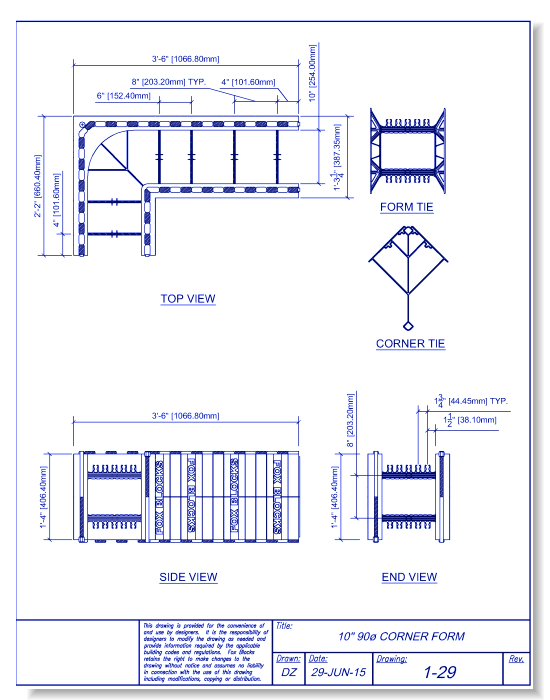 10" 90-Degree Corner Form