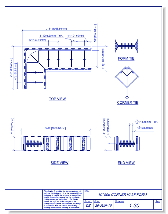 10" 90-Degree Corner Half Form