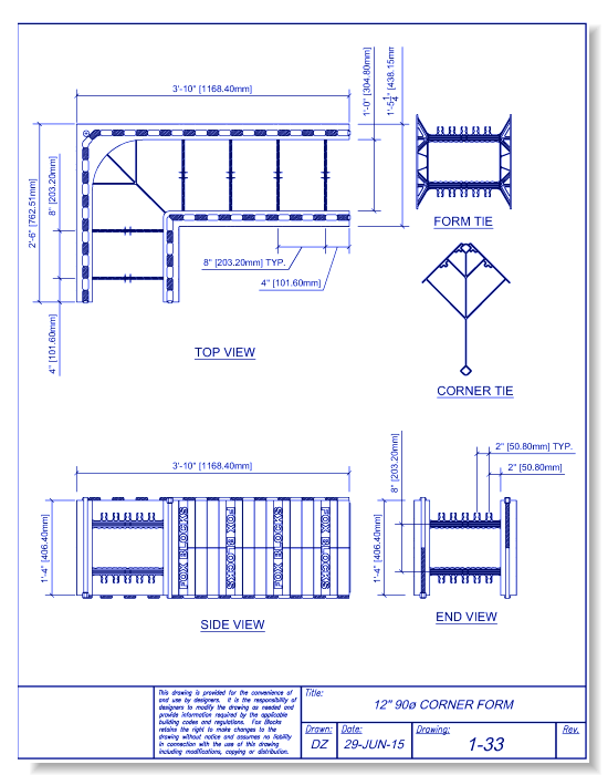 12" 90-Degree Corner Form