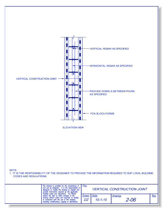 Vertical Construction Joint