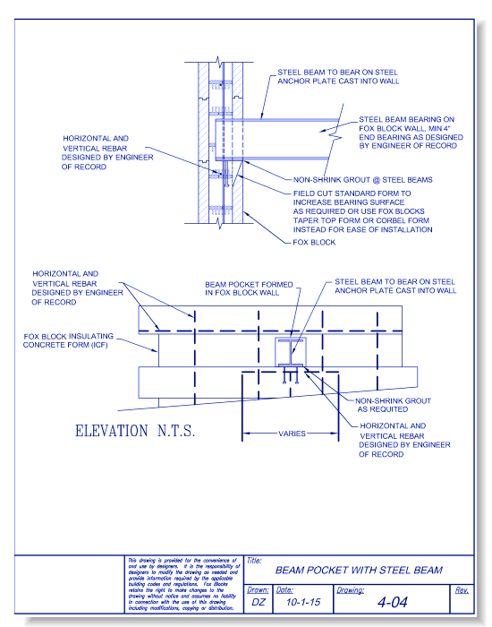 Beam Pocket with Steel Beam