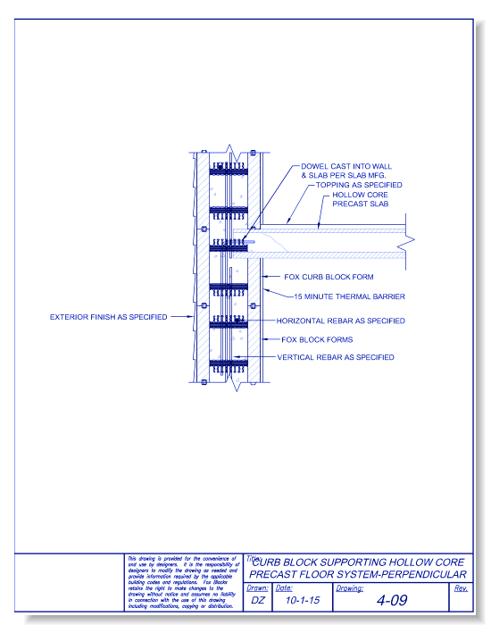 Curb Form and Hollow Core Plank Perpendicular
