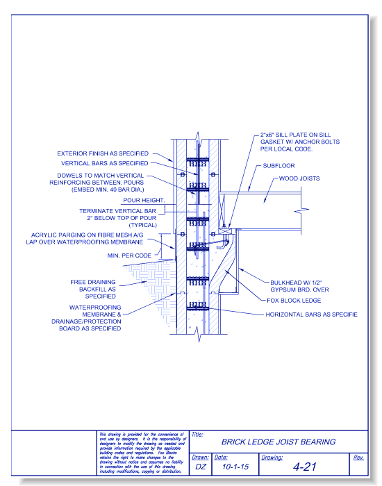 Corbel Form Joist Bearing