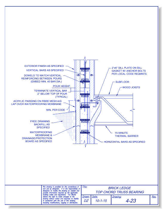 Corbel Form Top Chord Truss Bearing