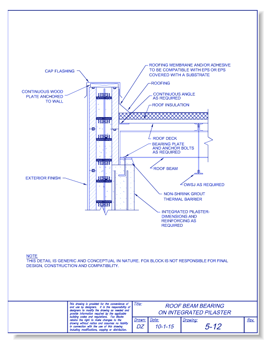 Roof Beam Bearing on Integrated Pilaster