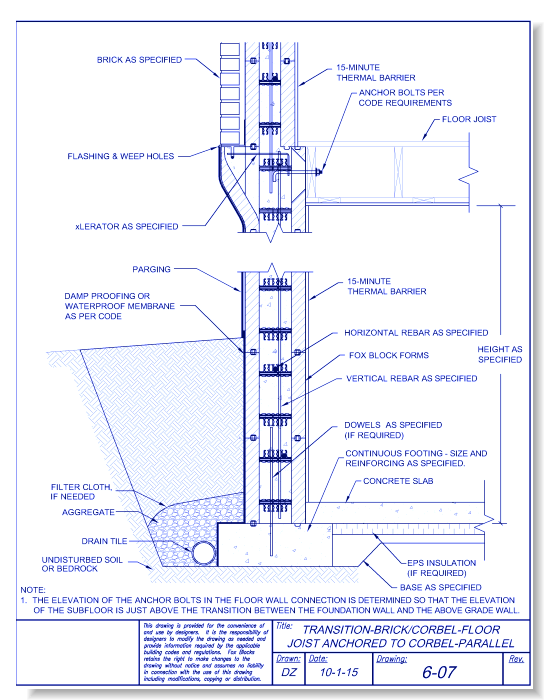 Transition Above Corbel Parallel
