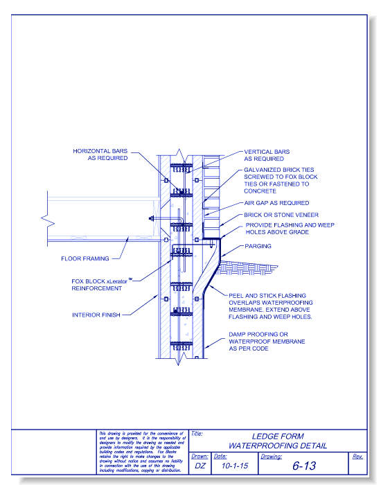 Corbel Form Waterproofing