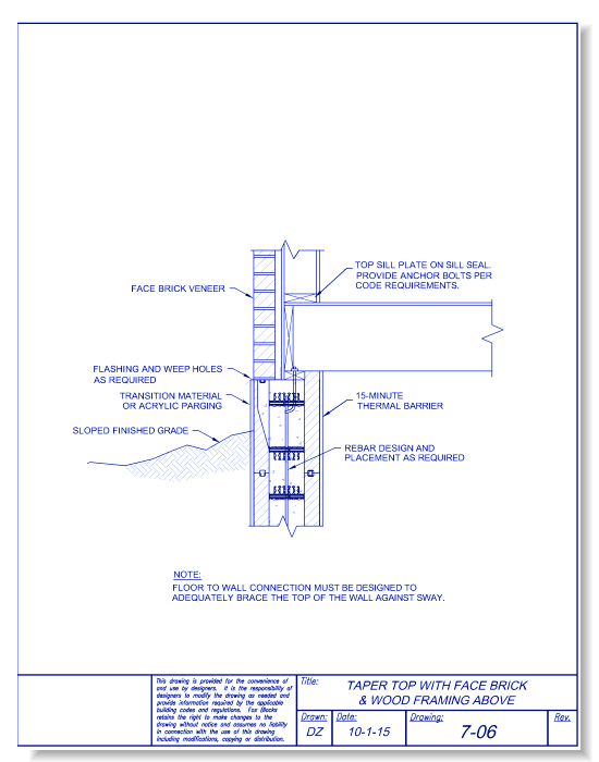Taper Top with Brick and Wood Framing
