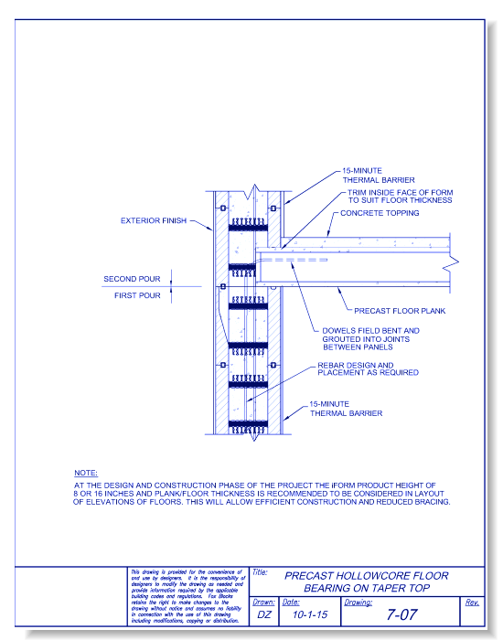 Taper Top with Precast Hollow Core Bearing
