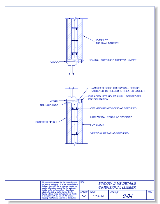 Window Jamb with Dimensional Lumber