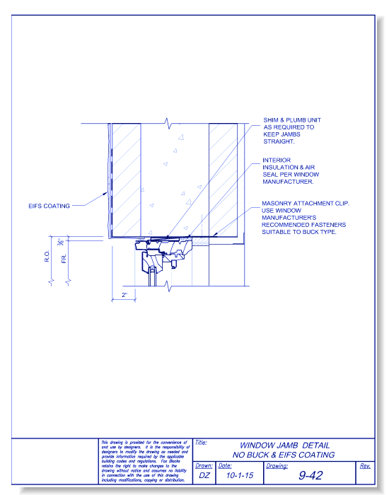 Window Jamb No Buck and TAFS Coating