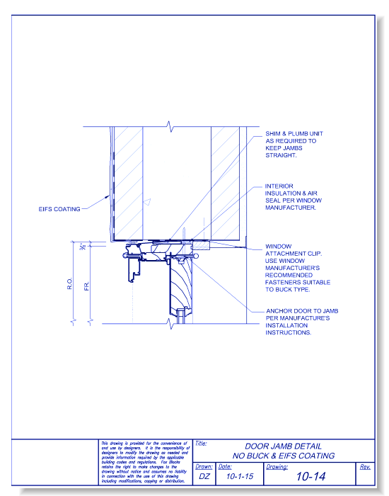 Door Jamb No Buck and TAFS Coating
