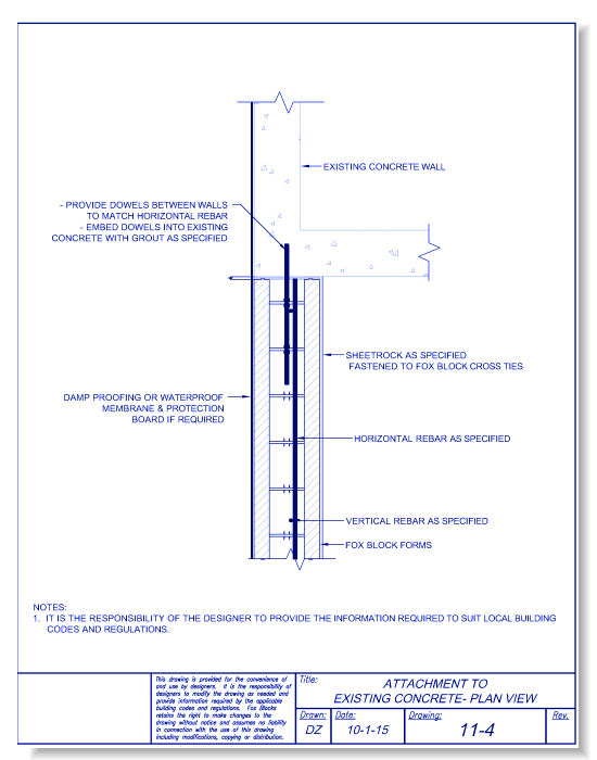 ICF to Existing Concrete Wall