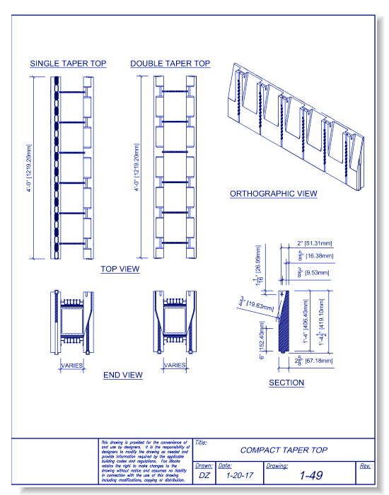 Compact Taper Top - Double