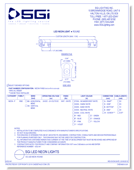 SGi LED Neon: Round Top