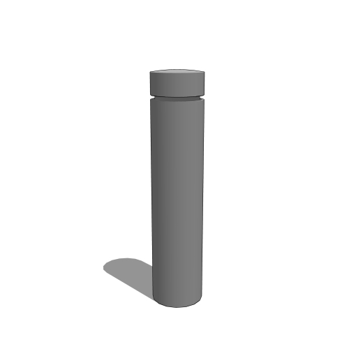 BOC12R 12x48: 12" Round x 48" High Concrete Bollard with 1/2" Dome Top, 1 Reveal