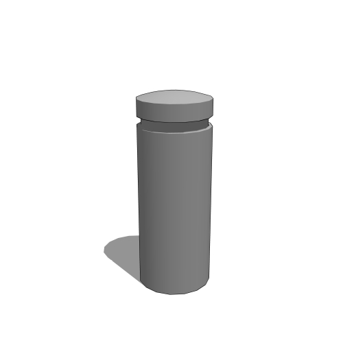 BOC18R 18x48: 18" Round x 48" High Concrete Bollard with 1 1/2 Inch Dome Top, 1 Reveal